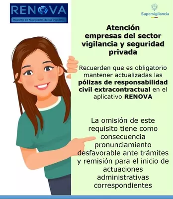 Servicios vigilados deben realizar la actualización de las pólizas de responsabilidad civil extracontractual en RENOVA