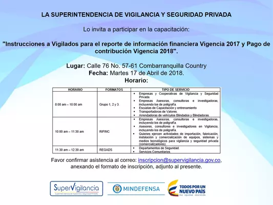 Formato de Inscripción para capacitación en Barranquilla, Abril 17