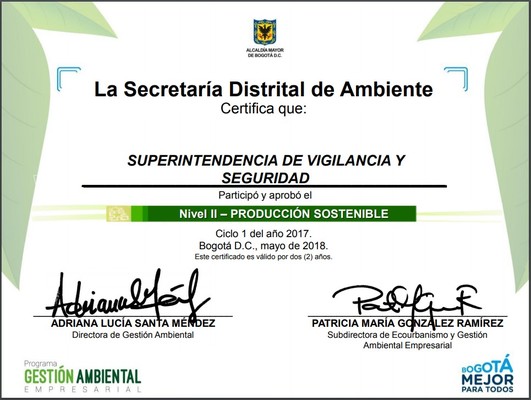 SuperVigilancia certificada en Producción Sostenible